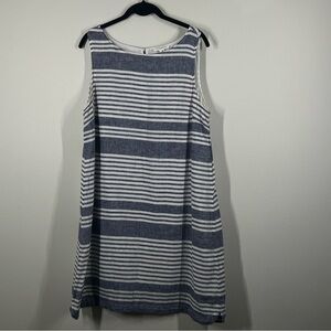 Beach Lunch Lounge Blue and White Striped Tank Travel Vacation Summer Dress
